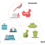 the three elements of the triple bottom line; economic, social and environmental sustainability